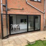 bifold doors half open - belfry Windows