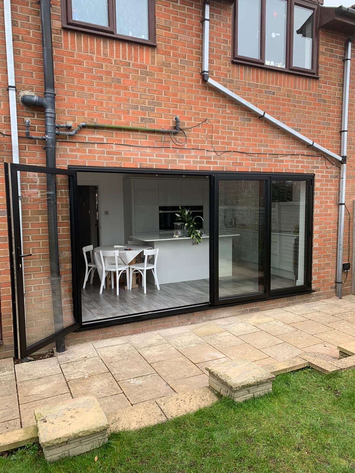 bifold doors half open - belfry Windows
