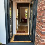 door installation open view - belfry Windows